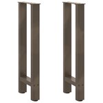 vidaXL Pieds de table console en acier naturel  2 pièces  38 x (72-73) cm