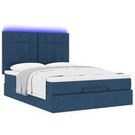 VidaXL Cadre de lit ottoman avec matelas bleu 140x200 cm tissu
