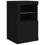vidaXL Armoire latérale avec lumières LED noir bois d'ingénierie