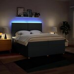 vidaXL Sommier à lattes de lit avec matelas Bleu 200x200 cm Tissu