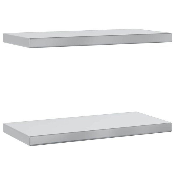 vidaXL Étagères murales 2 Pièces 50x23 5x3 cm argenté acier inoxydable