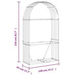 vidaXL Porte-bûches marron clair 120x45x210 cm acier galvanisé