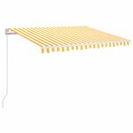 vidaXL Auvent manuel rétractable avec LED 350x250 cm Jaune et blanc