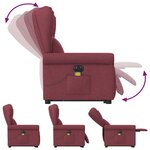 vidaXL Fauteuil inclinable de massage électrique Rouge bordeaux Tissu