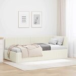 vidaXL Cadre de lit d'angle Crème 90 cm x 200 cm Velours