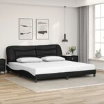 vidaXL Cadre de lit avec LED sans matelas Hvar noir et blanc 200x200 cm