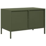 vidaXL Meuble TV vert olive 68x39x43 5 cm acier laminé à froid