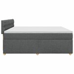 vidaXL Sommier à lattes de lit avec matelas Gris foncé 200x200cm Tissu