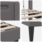 vidaXL Cadre de lit avec bandes LED Gris 120 x 190 cm Simili cuir