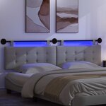vidaXL Tête de lit suspendue Avec lumière LED Gris clair Tissu