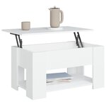 vidaXL Table basse blanc 79x49x41 cm bois d'ingénierie