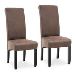 Lot de deux chaises rembourrée 180 kg max surface d'assise de 44 5 x 44 cm coloris marron 14_0000095