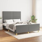 vidaXL Cadre de lit sans matelas gris foncé 140x190 cm tissu