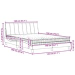 vidaXL Lit avec matelas gris foncé 140x190 cm tissu