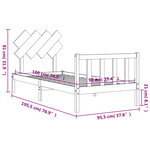 vidaXL Cadre de lit sans matelas blanc bois de pin massif