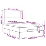 vidaXL Cadre de lit ottoman avec matelas noir 120x200cm tissu