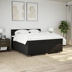 vidaXL Sommier à lattes de lit avec matelas Noir 200x200 cm Tissu