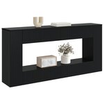 vidaXL Table console Rayé Noir 155 x 29 x 74 cm Bois d’ingénierie