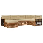 vidaXL Ensemble de canapés d'extérieur 6 Pièces Naturel et Beige