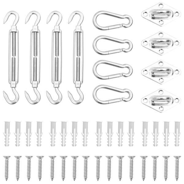 vidaXL Jeu d'accessoires de voile d'ombrage 12 Pièces Acier inoxydable