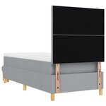 vidaXL Lit à ressorts avec matelas & banc Gris clair 90x190 cm tissu