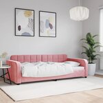 vidaXL Lit de repos rose 90x200 cm velours