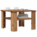 vidaXL Table basse vieux bois 60x60x42 cm bois d'ingénierie