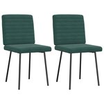 vidaXL Chaises à manger lot de 2 Vert foncé Velours