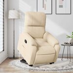 vidaXL Fauteuil inclinable crème tissu microfibre