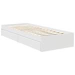 vidaXL Lit de Rangement Blanc 75 x 190 cm Bois d'ingénierie
