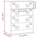 vidaXL Buffet anthracite 67x39x83 cm acier