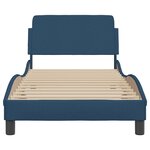vidaXL Cadre de lit avec tête de lit Dover bleu 90x200 cm tissu