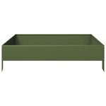 vidaXL Lit surélevé de jardin vert olive 100x100x26 cm acier
