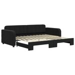 vidaXL Lit de jour avec gigogne sans matelas noir 90x200 cm