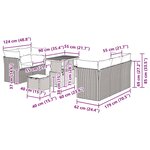 vidaXL Ensemble de canapé de jardin 8 Pièces Gris polyrotin