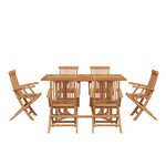 vidaXL Ensemble de salle à manger de jardin en bois massif