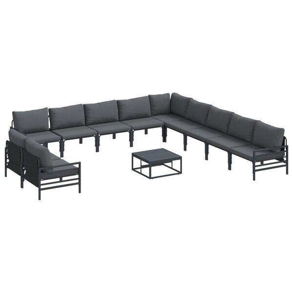 vidaXL Ensemble de canapé de jardin 12 Pièces Anthracite Acier