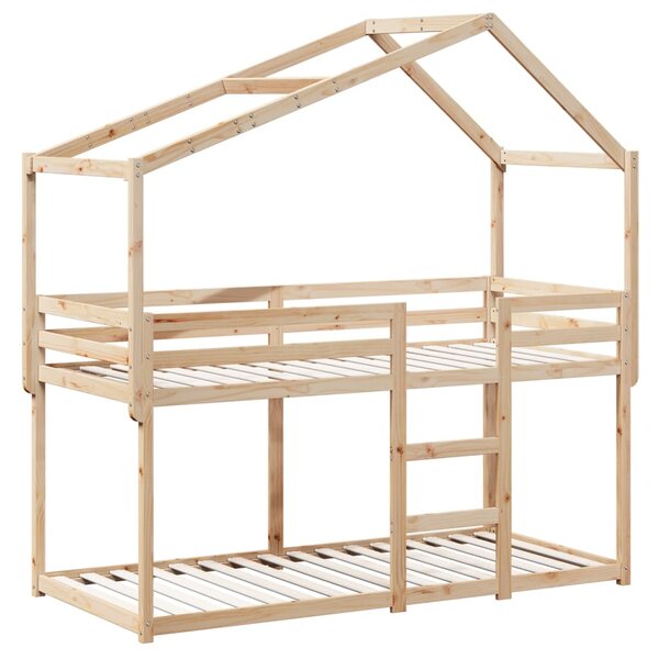 vidaXL Lit superposé avec toit 80x200 cm bois de pin massif