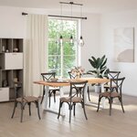 vidaXL Table à manger avec bord naturel 200x100x74cm bois massif chêne
