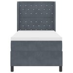 Lit Box Spring vidaXL avec Matelas Gris Foncé 90x190 cm Velours