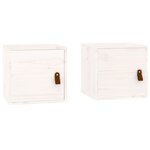 vidaXL Armoires murales 2 Pièces Blanc 31 5x30x30 cm Bois de pin massif