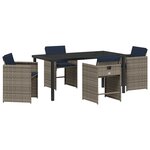 vidaXL Ensemble de salle à manger de jardin 5 pièces avec coussins en rotin poly gris