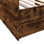 vidaXL Lit de jour avec tiroirs sans matelas chêne fumé 90x200 cm