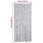 vidaXL Moustiquaire Blanc et gris 90x220 cm Chenille