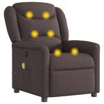 vidaXL Fauteuil de massage inclinable Marron foncé Tissu