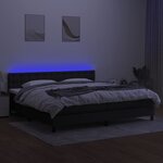 vidaXL Sommier à lattes de lit et matelas et LED Noir 200x200 cm Tissu