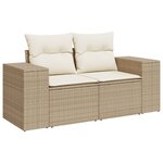 vidaXL Salon de jardin avec coussins 10 Pièces beige résine tressée