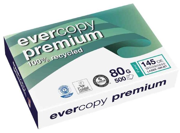 Ramette 500 Feuilles A3 80g 100  Recyclé Evercopy Premium Blanc CIE 150 CLAIRALFA