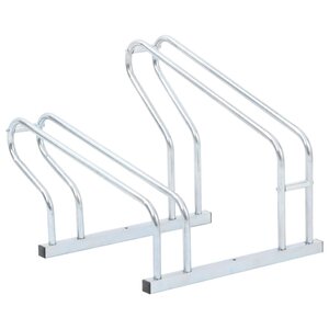 vidaXL Support de vélo au sol autoportant pour 2 vélos acier galvanisé