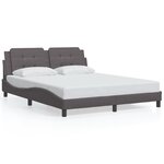 vidaXL Cadre de lit avec LED sans matelas Zadar gris 160x200 cm